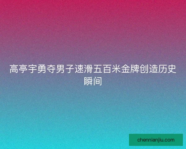 高亭宇勇夺男子速滑五百米金牌创造历史瞬间